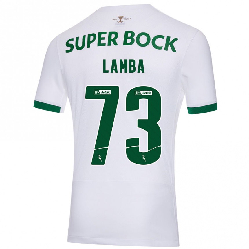 Enfant Football Maillot Chico Lamba #73 Blanc Vert Tenues Extérieur 2024/25