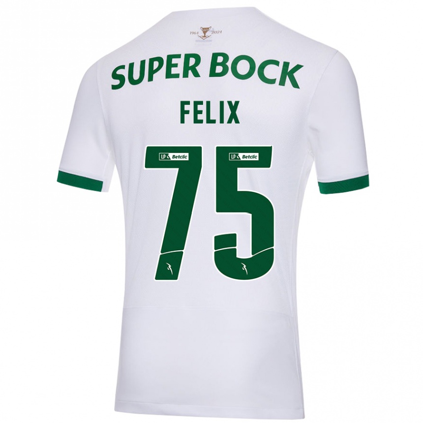 Enfant Football Maillot Vando Félix #75 Blanc Vert Tenues Extérieur 2024/25