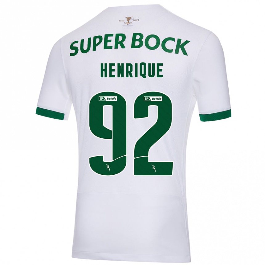 Enfant Football Maillot Eduardo Henrique #92 Blanc Vert Tenues Extérieur 2024/25