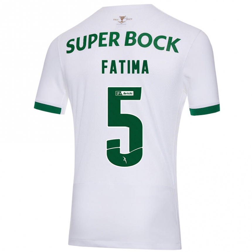 Enfant Football Maillot Francisca Fatima Aquino Dutra #5 Blanc Vert Tenues Extérieur 2024/25