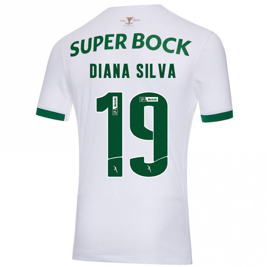 Enfant Football Maillot Diana Micaela Abreu De Sousa E Silva #19 Blanc Vert Tenues Extérieur 2024/25