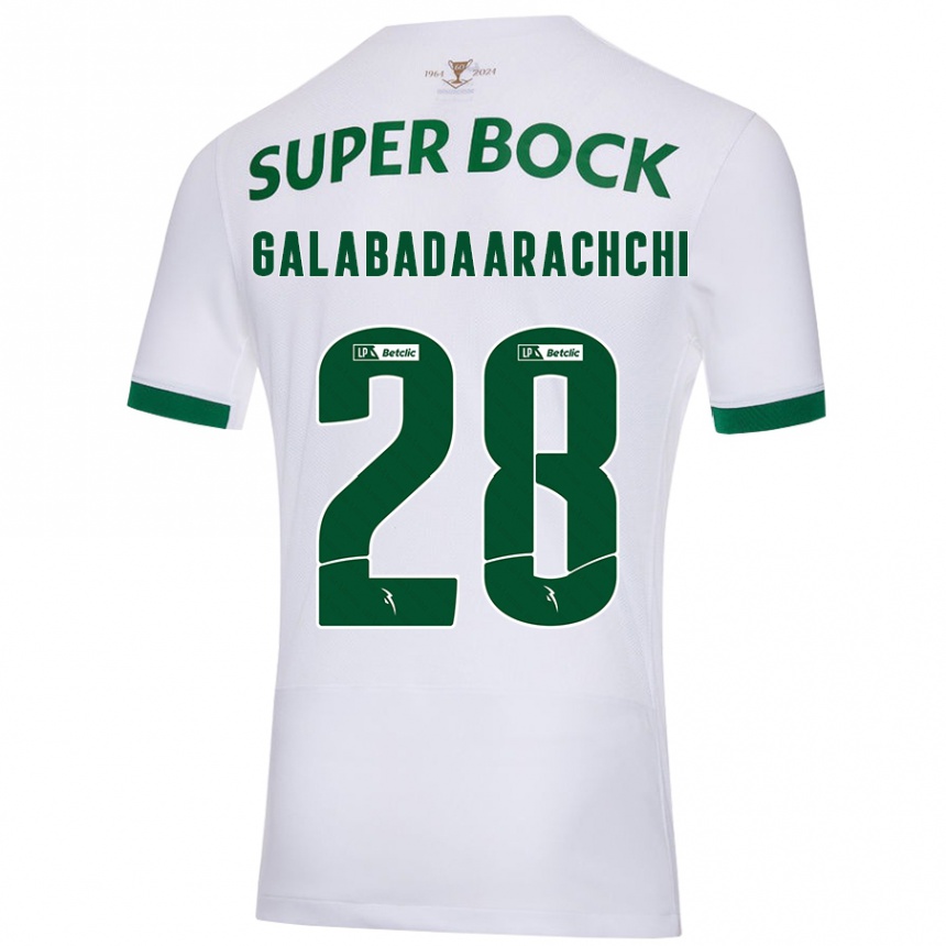 Enfant Football Maillot Jacinta Galabadaarachchi #28 Blanc Vert Tenues Extérieur 2024/25