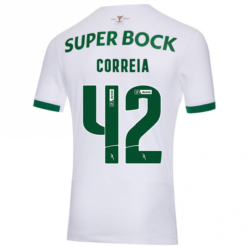 Enfant Football Maillot Leonete Maísa Nozerand Correia #42 Blanc Vert Tenues Extérieur 2024/25