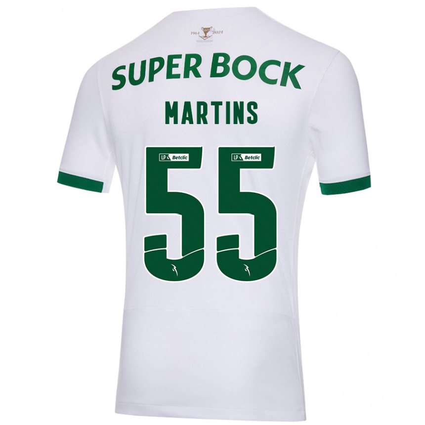 Enfant Football Maillot Carolina Martins #55 Blanc Vert Tenues Extérieur 2024/25