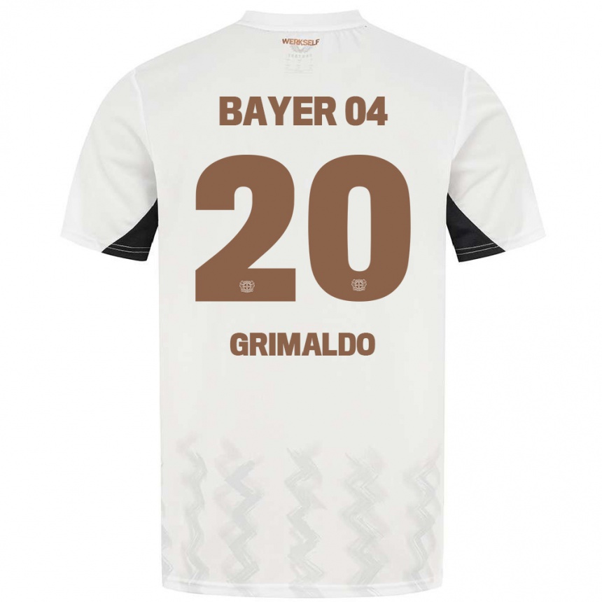 Enfant Football Maillot Alejandro Grimaldo #20 Blanc Noir Tenues Extérieur 2024/25