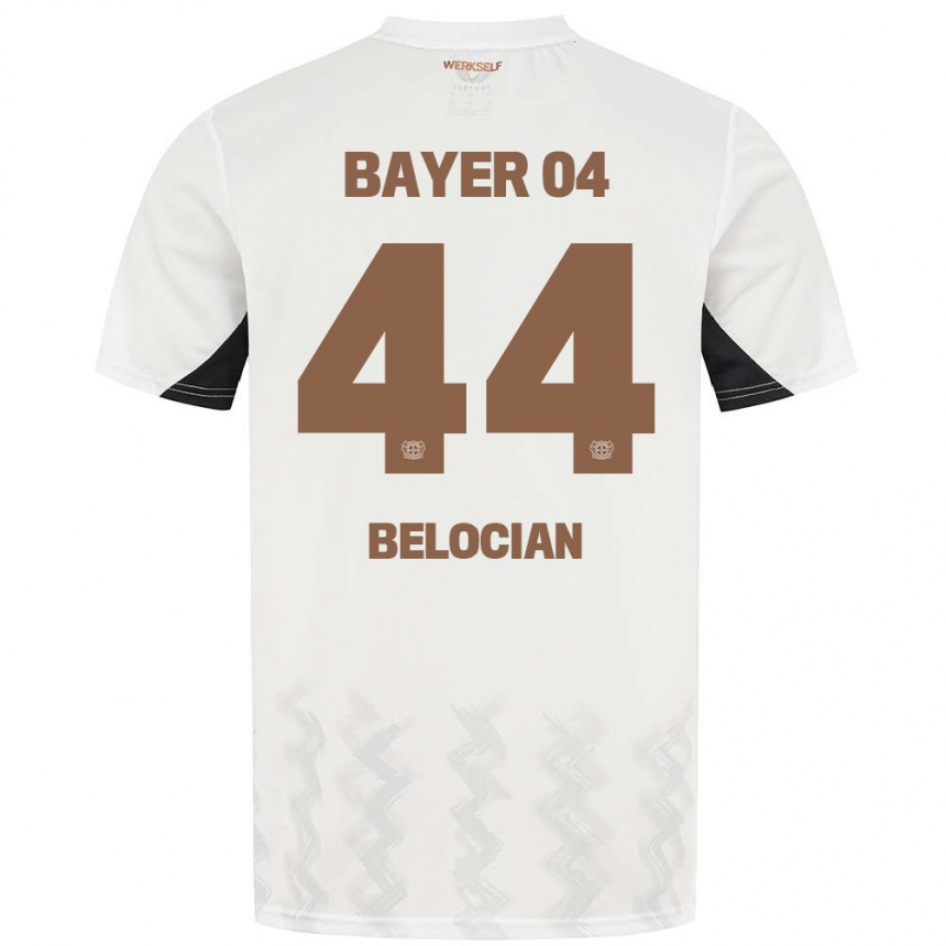 Enfant Football Maillot Jeanuël Belocian #44 Blanc Noir Tenues Extérieur 2024/25