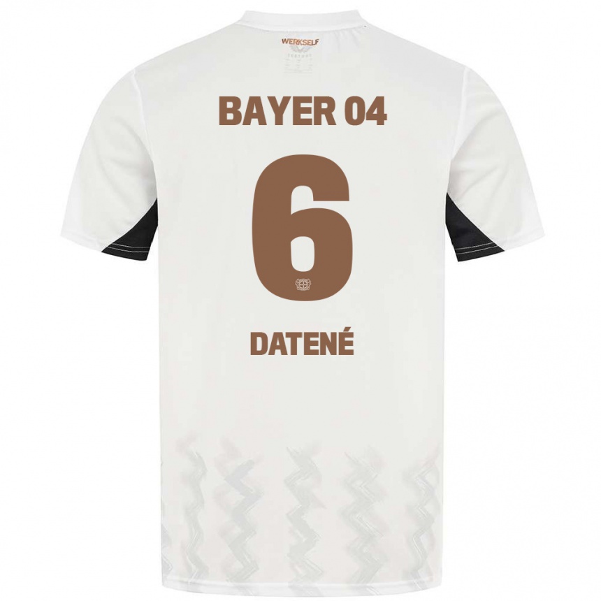 Enfant Football Maillot Elia Datené #6 Blanc Noir Tenues Extérieur 2024/25