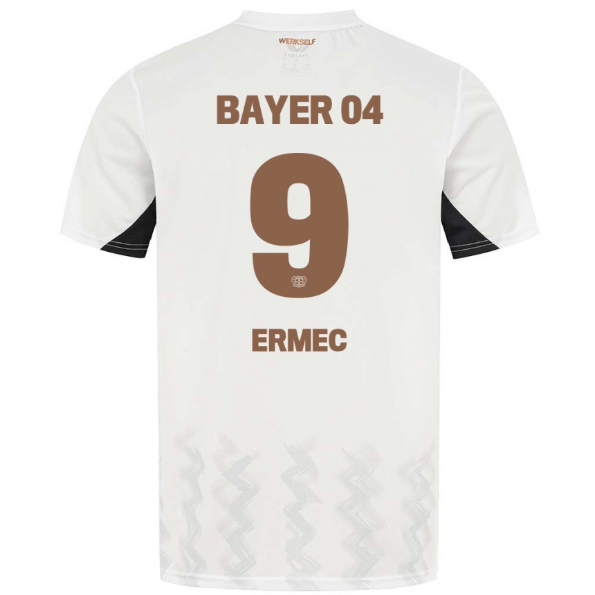 Enfant Football Maillot Berkan Ermec #9 Blanc Noir Tenues Extérieur 2024/25