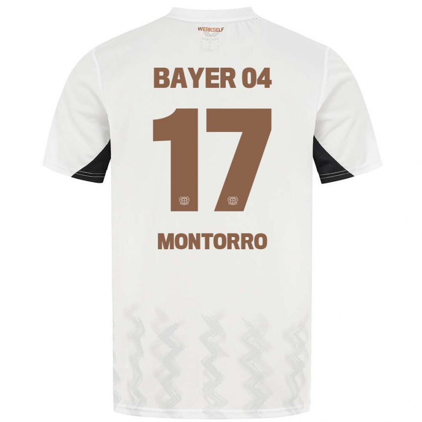 Enfant Football Maillot Josuè Montorro #17 Blanc Noir Tenues Extérieur 2024/25