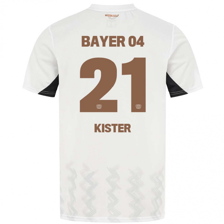 Enfant Football Maillot Akim Kister #21 Blanc Noir Tenues Extérieur 2024/25