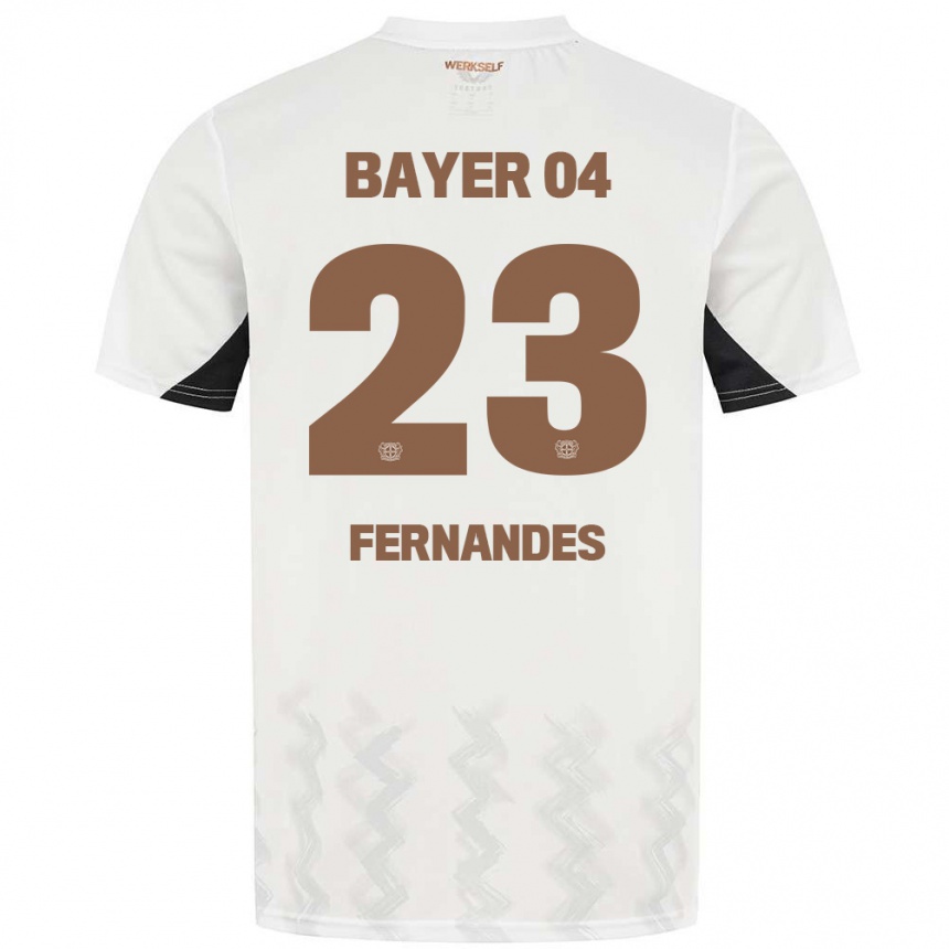 Enfant Football Maillot Tyron Fernandes #23 Blanc Noir Tenues Extérieur 2024/25