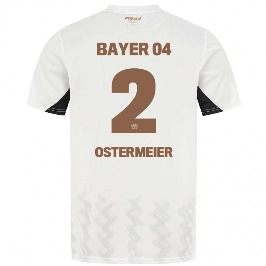 Enfant Football Maillot Selina Ostermeier #2 Blanc Noir Tenues Extérieur 2024/25