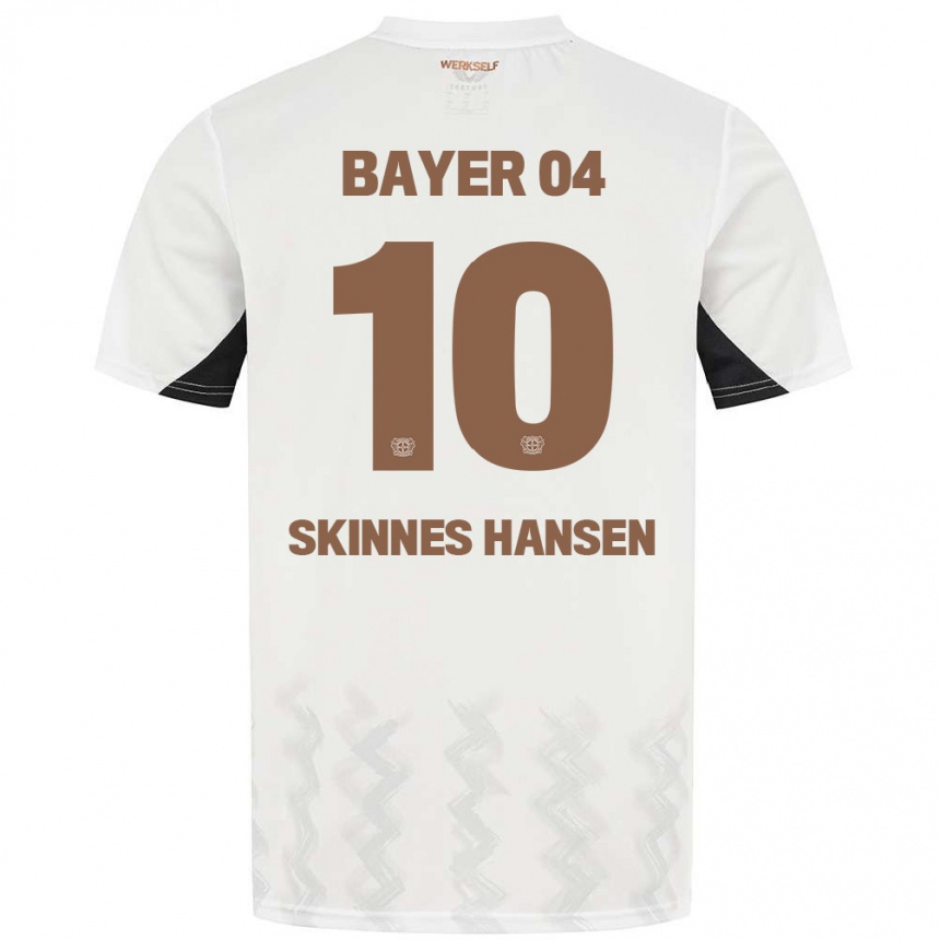 Enfant Football Maillot Synne Skinnes Hansen #10 Blanc Noir Tenues Extérieur 2024/25