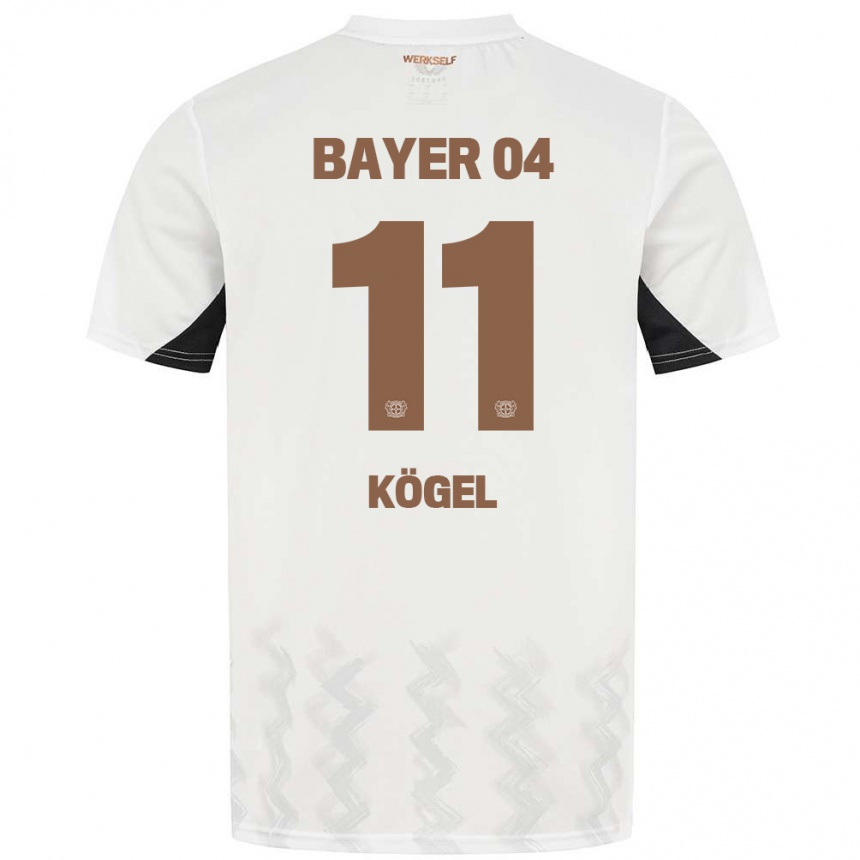 Enfant Football Maillot Kristin Kögel #11 Blanc Noir Tenues Extérieur 2024/25