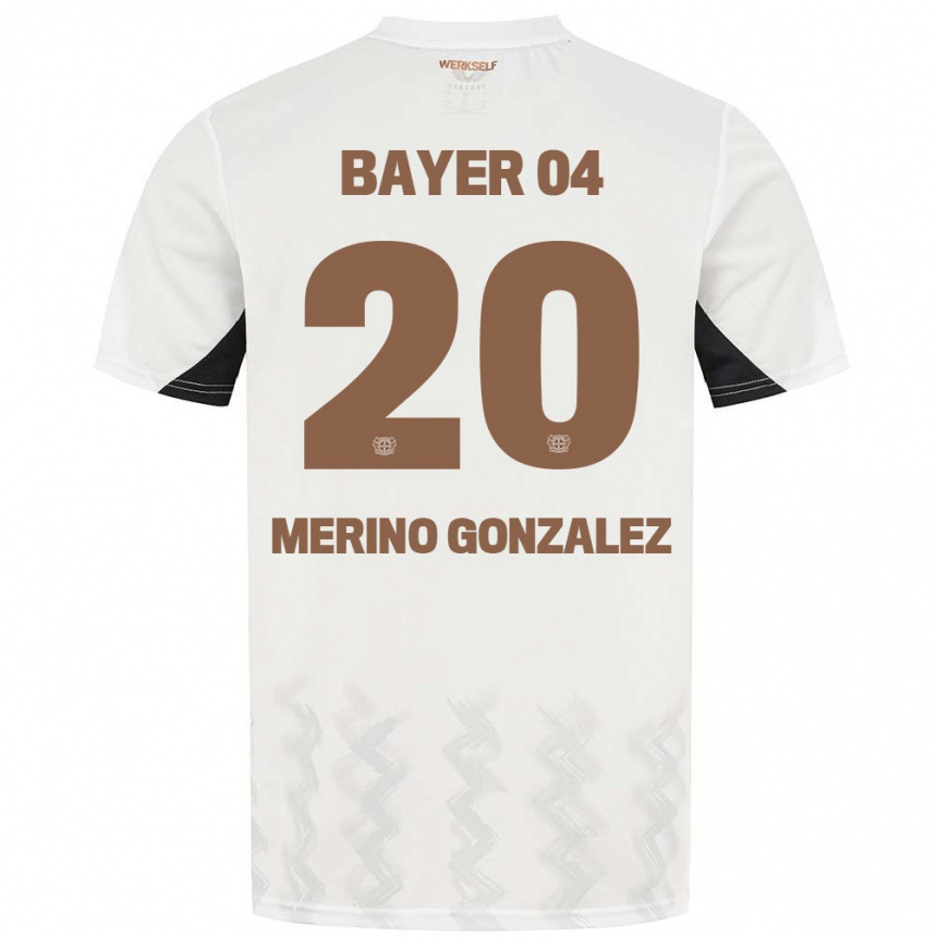 Enfant Football Maillot Estrella Merino Gonzalez #20 Blanc Noir Tenues Extérieur 2024/25