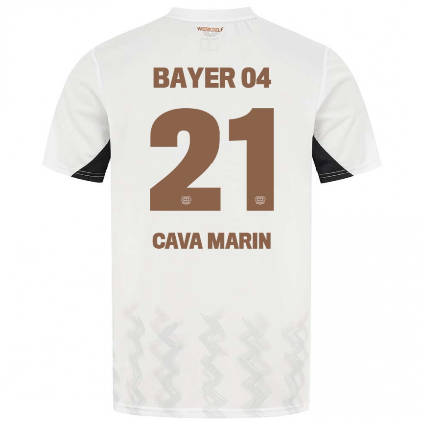 Enfant Football Maillot Sofia Cava Marin #21 Blanc Noir Tenues Extérieur 2024/25