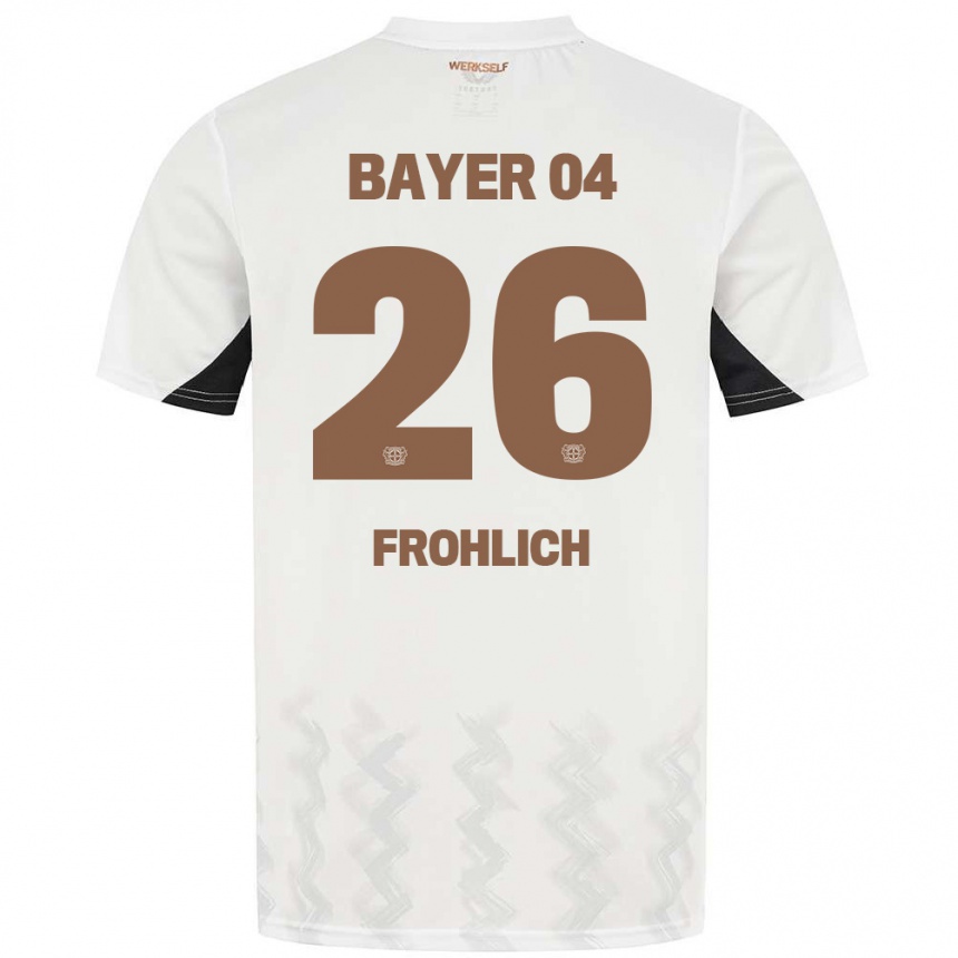 Enfant Football Maillot Clara Fröhlich #26 Blanc Noir Tenues Extérieur 2024/25