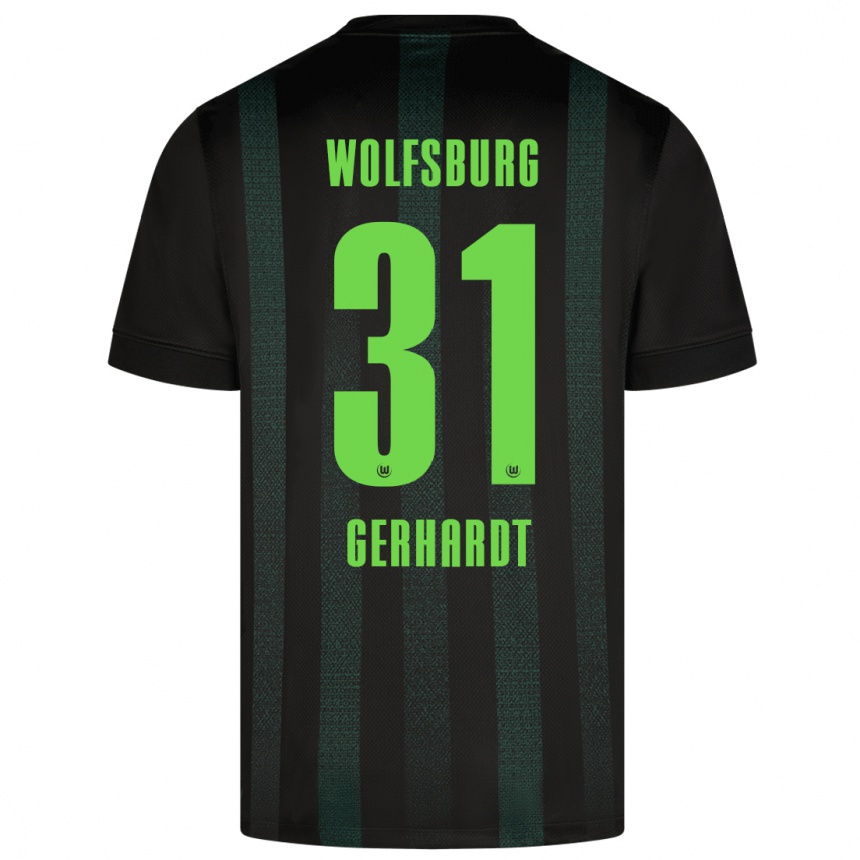 Enfant Football Maillot Yannick Gerhardt #31 Vert Foncé Tenues Extérieur 2024/25