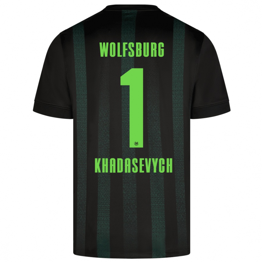 Enfant Football Maillot Kyrylo Khadasevych #1 Vert Foncé Tenues Extérieur 2024/25