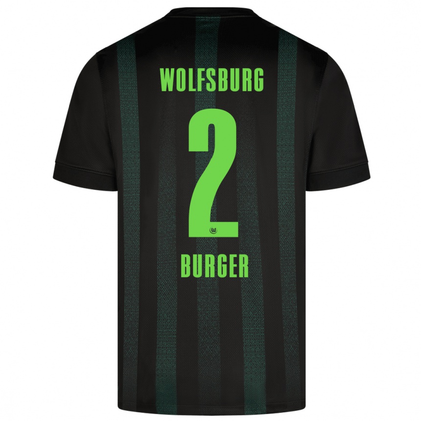 Enfant Football Maillot Jan Bürger #2 Vert Foncé Tenues Extérieur 2024/25