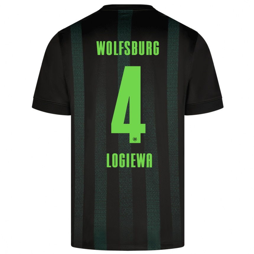 Enfant Football Maillot Luca Logiewa #4 Vert Foncé Tenues Extérieur 2024/25