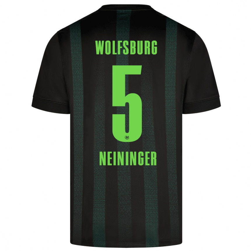 Enfant Football Maillot Tim Neininger #5 Vert Foncé Tenues Extérieur 2024/25