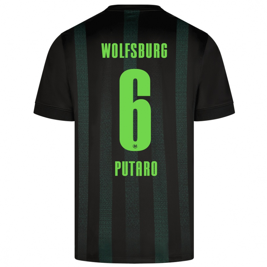 Enfant Football Maillot Luca Putaro #6 Vert Foncé Tenues Extérieur 2024/25