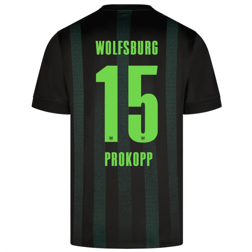 Enfant Football Maillot Oskar Prokopp #15 Vert Foncé Tenues Extérieur 2024/25