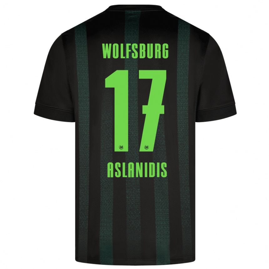 Enfant Football Maillot Elijas Aslanidis #17 Vert Foncé Tenues Extérieur 2024/25