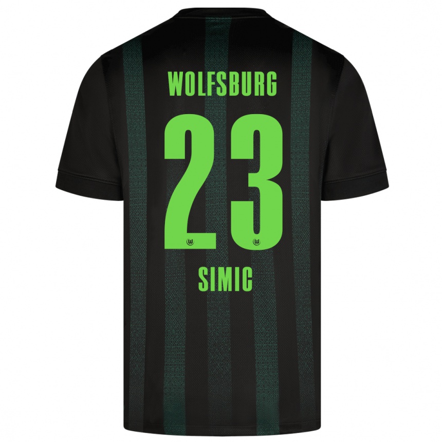 Enfant Football Maillot Karlo Simic #23 Vert Foncé Tenues Extérieur 2024/25