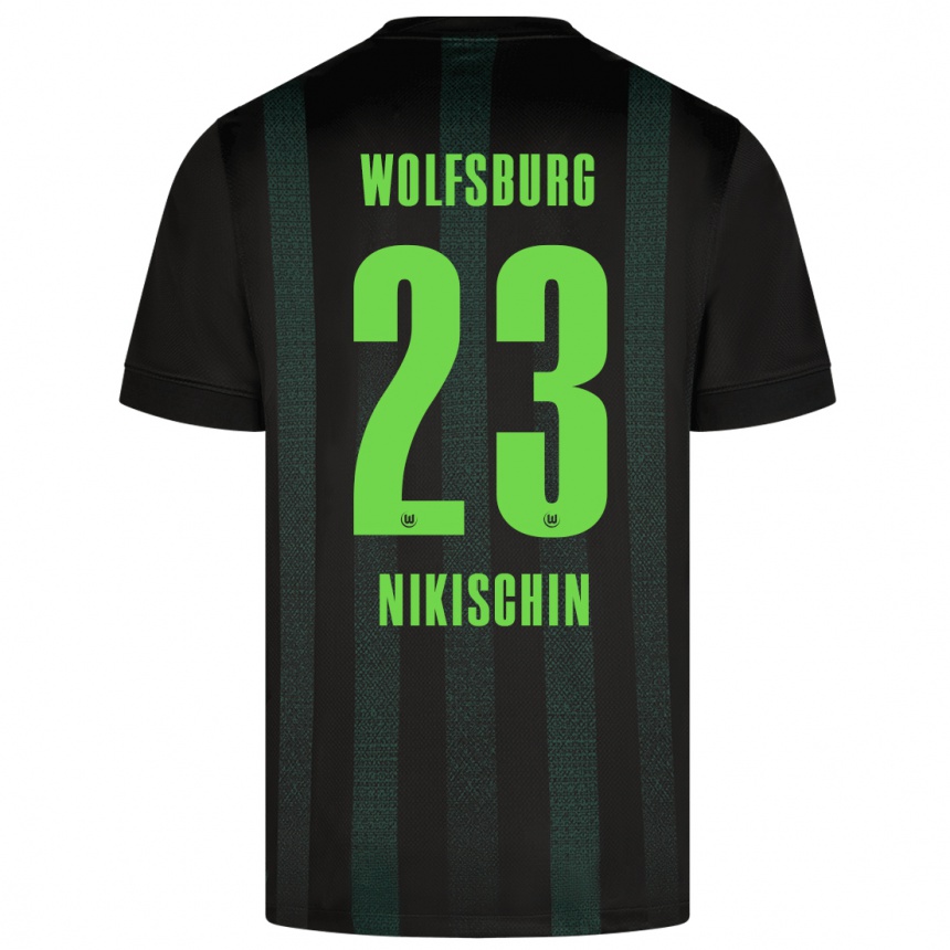 Enfant Football Maillot Adrian Nikischin #23 Vert Foncé Tenues Extérieur 2024/25