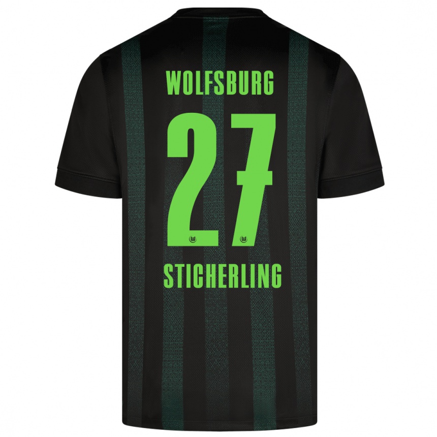 Enfant Football Maillot Carl-Anton Sticherling #27 Vert Foncé Tenues Extérieur 2024/25