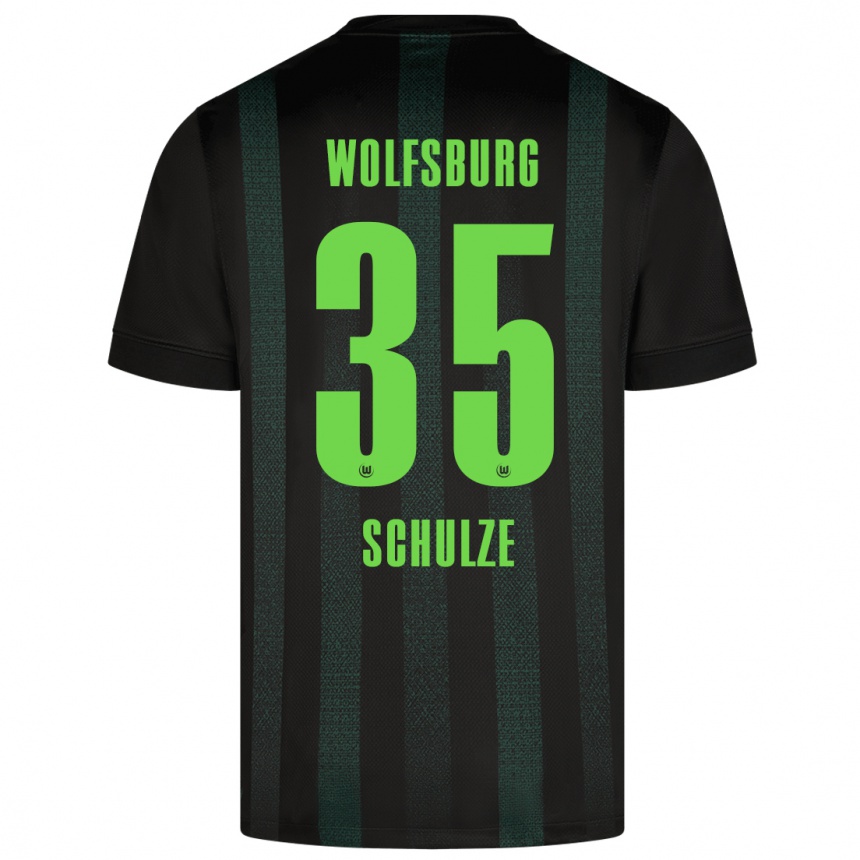 Enfant Football Maillot Philipp Schulze #35 Vert Foncé Tenues Extérieur 2024/25