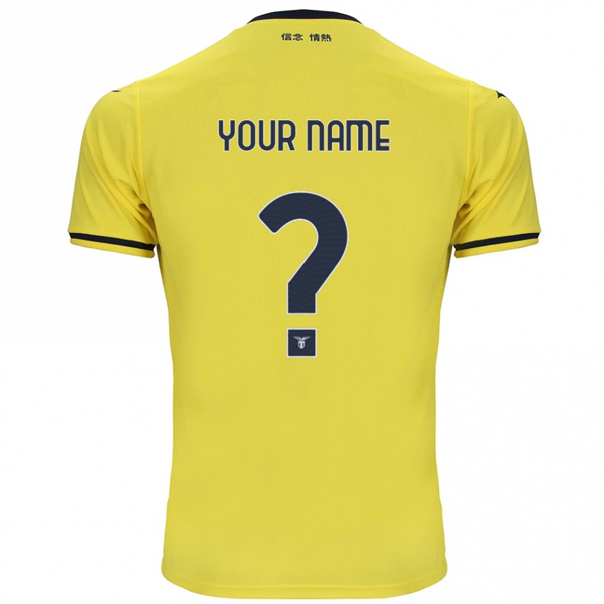 Enfant Football Maillot Votre Nom #0 Jaune Tenues Extérieur 2024/25