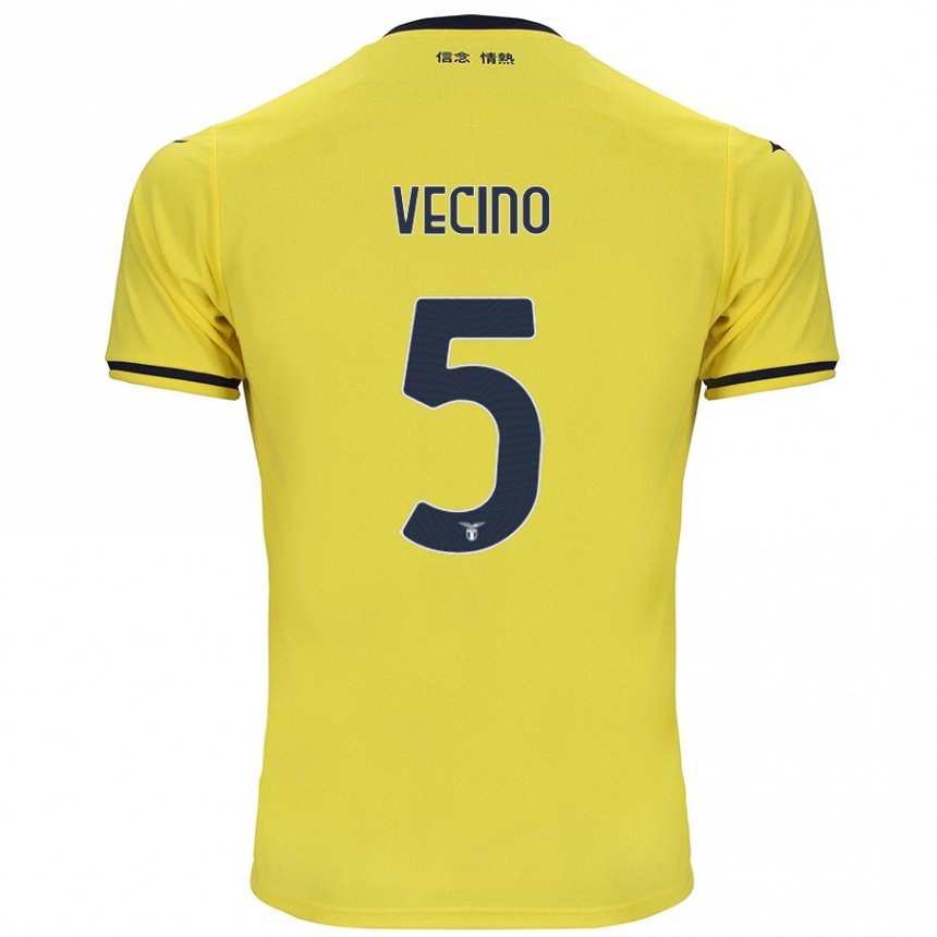 Enfant Football Maillot Matías Vecino #5 Jaune Tenues Extérieur 2024/25