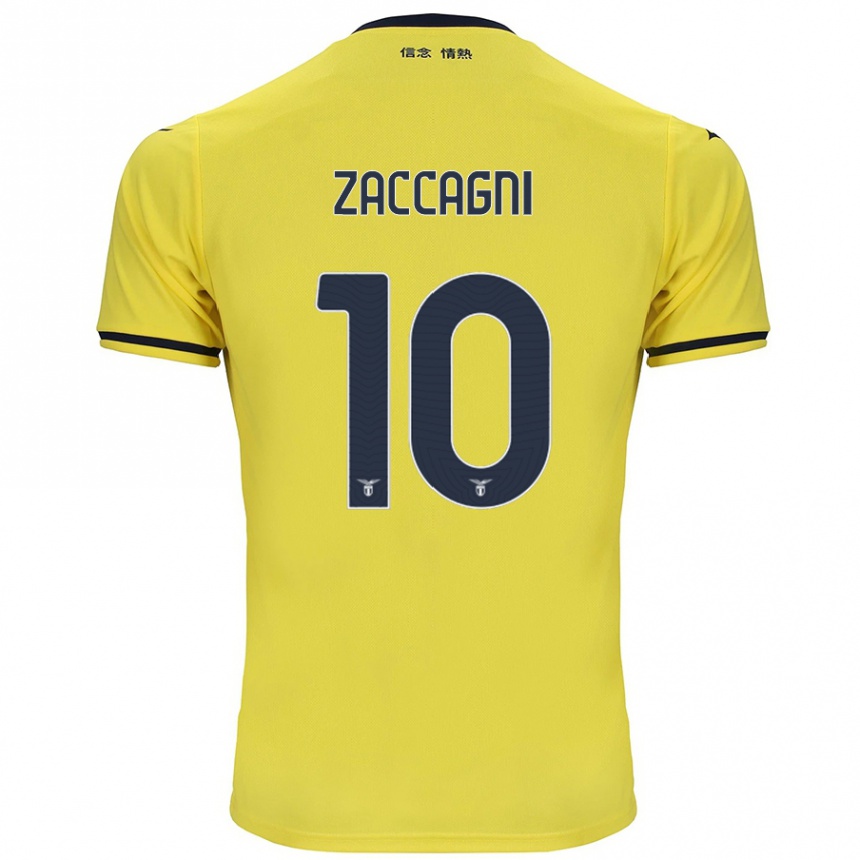 Enfant Football Maillot Mattia Zaccagni #10 Jaune Tenues Extérieur 2024/25