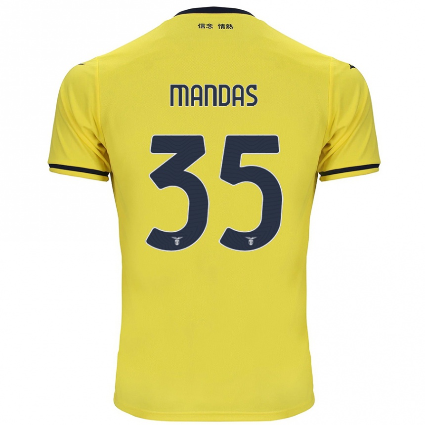 Enfant Football Maillot Christos Mandas #35 Jaune Tenues Extérieur 2024/25