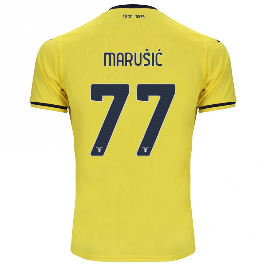 Enfant Football Maillot Adam Marusic #77 Jaune Tenues Extérieur 2024/25