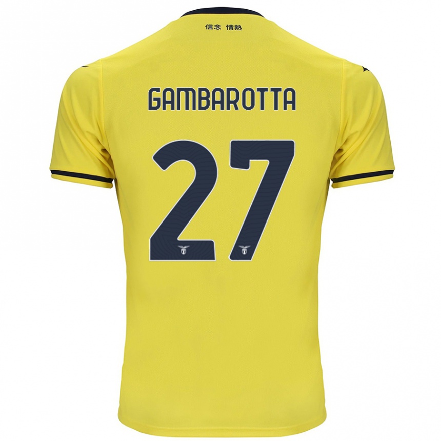 Enfant Football Maillot Margot Gambarotta #27 Jaune Tenues Extérieur 2024/25