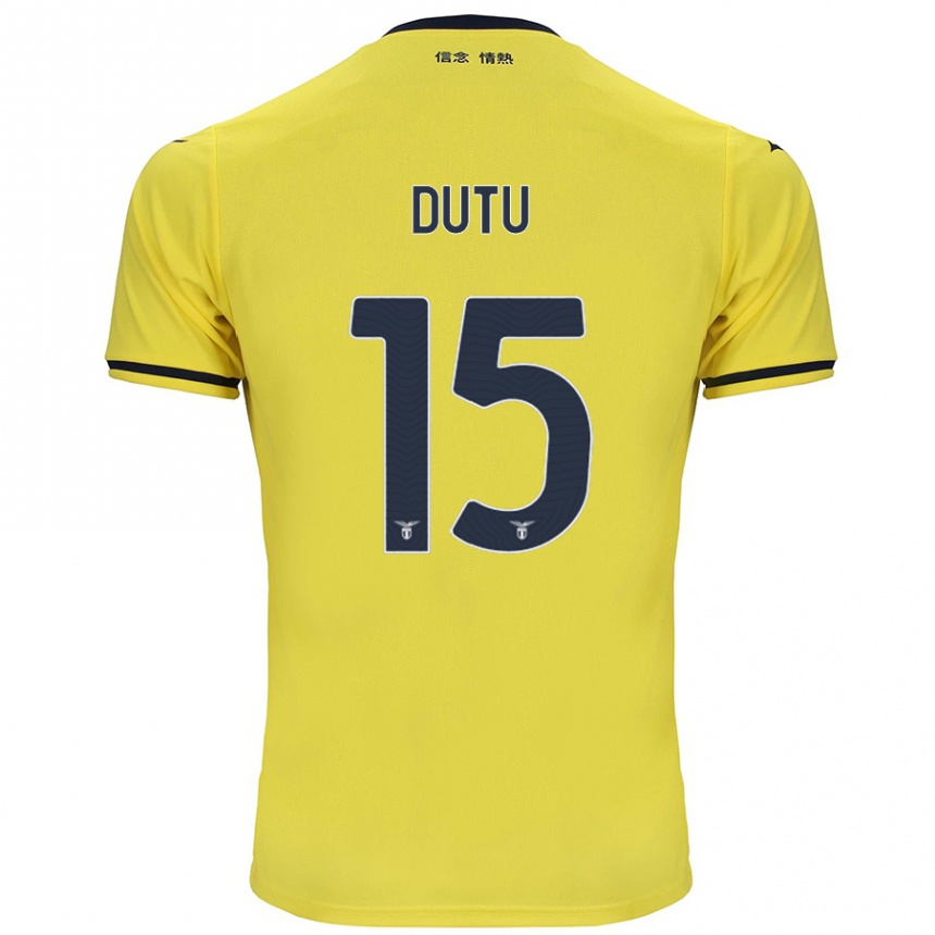 Enfant Football Maillot Matteo Dutu #15 Jaune Tenues Extérieur 2024/25