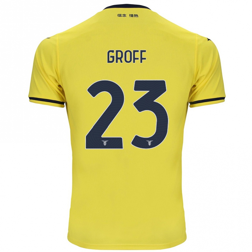 Enfant Football Maillot Chiara Groff #23 Jaune Tenues Extérieur 2024/25