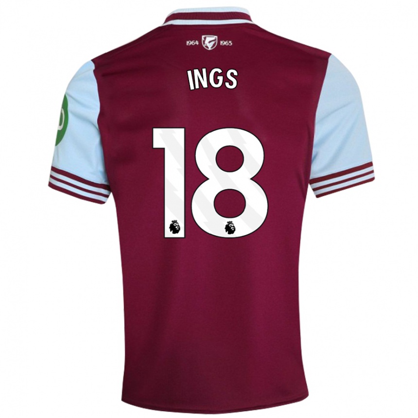 Homme Football Maillot Danny Ings #18 Rouge Foncé Tenues Domicile 2024/25