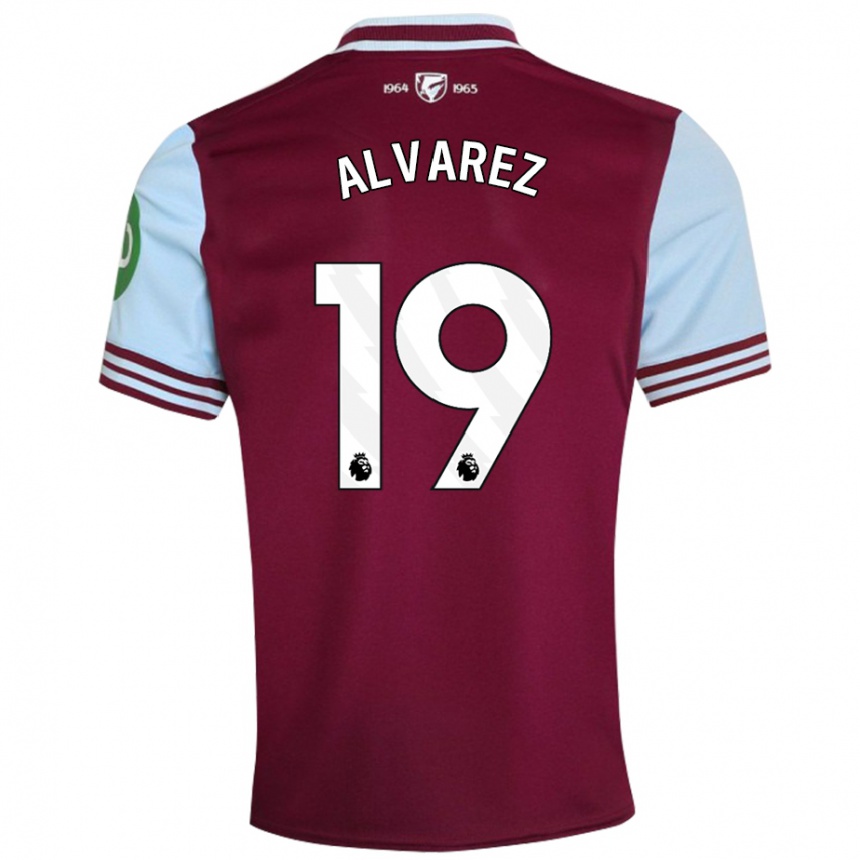 Homme Football Maillot Edson Alvarez #19 Rouge Foncé Tenues Domicile 2024/25