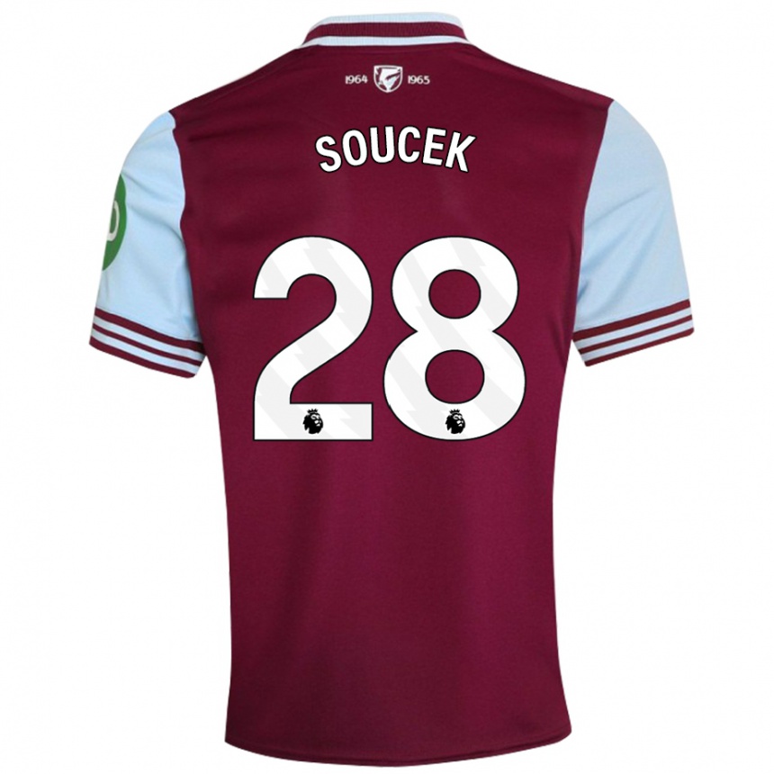 Homme Football Maillot Tomas Soucek #28 Rouge Foncé Tenues Domicile 2024/25