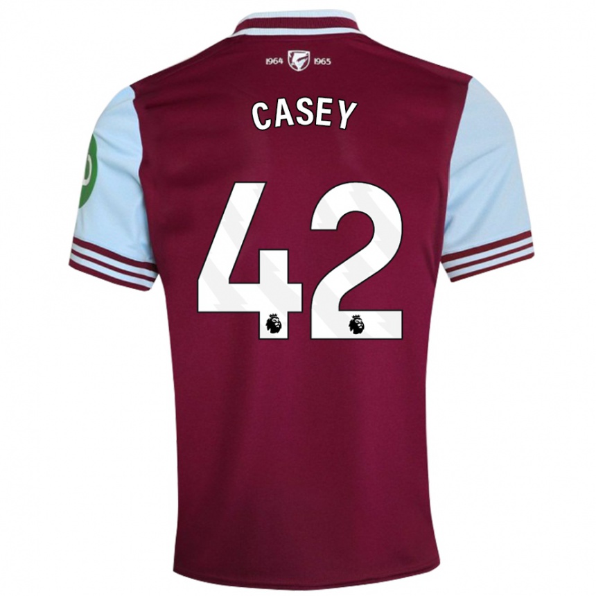 Homme Football Maillot Kaelan Casey #42 Rouge Foncé Tenues Domicile 2024/25