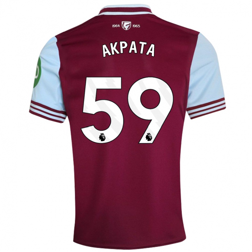 Homme Football Maillot Tyron Akpata #59 Rouge Foncé Tenues Domicile 2024/25