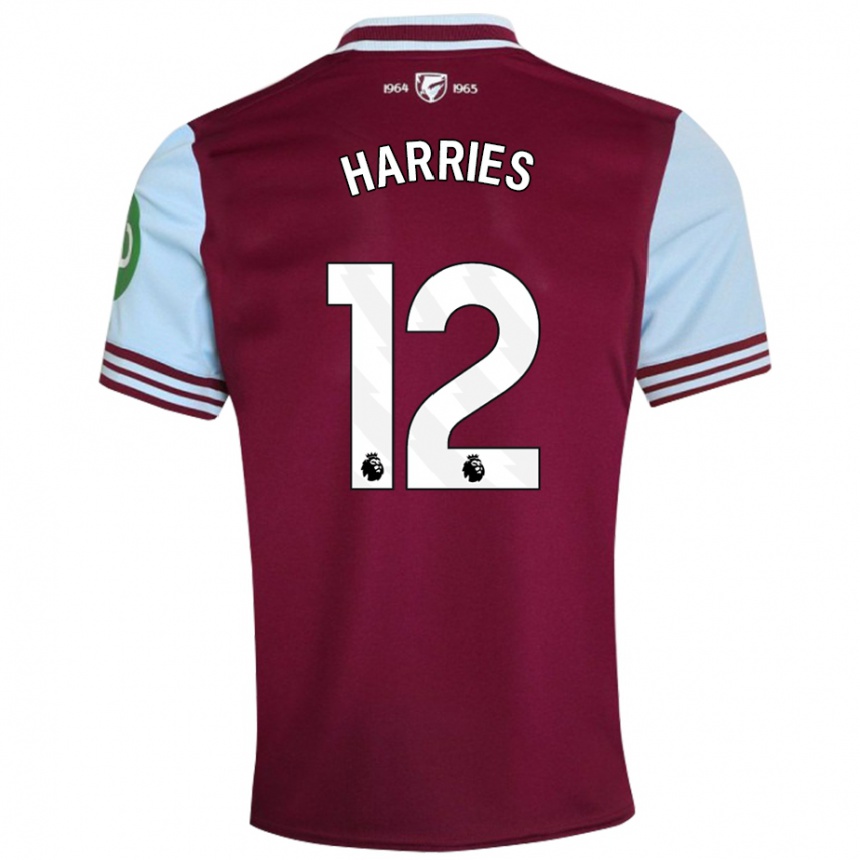 Homme Football Maillot Emma Harries #12 Rouge Foncé Tenues Domicile 2024/25