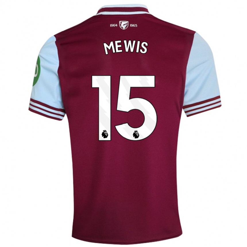 Homme Football Maillot Kristie Mewis #15 Rouge Foncé Tenues Domicile 2024/25