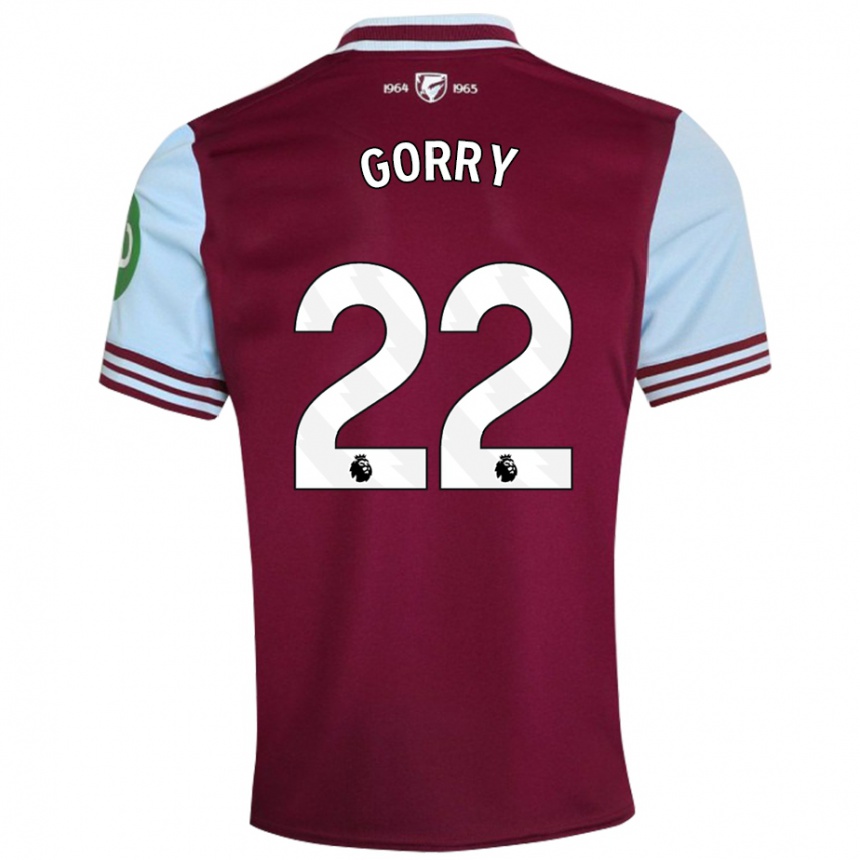 Homme Football Maillot Katrina Gorry #22 Rouge Foncé Tenues Domicile 2024/25