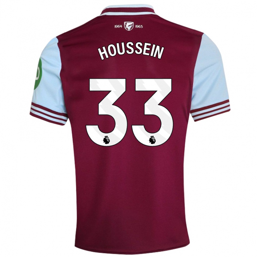 Homme Football Maillot Halle Houssein #33 Rouge Foncé Tenues Domicile 2024/25